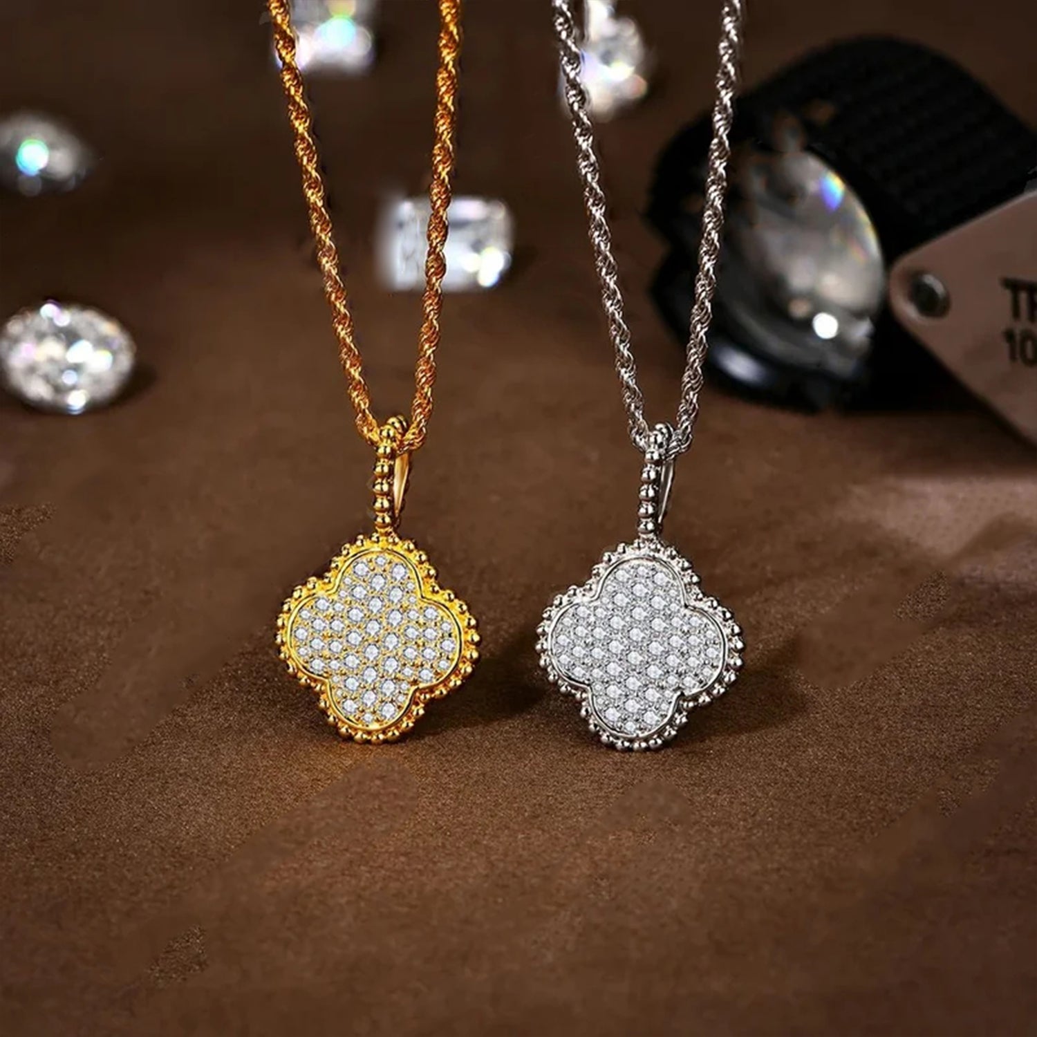 Elysian Moissanite Plant Pendant Necklace